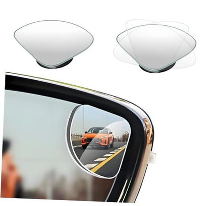 2 PCS Car Blind Spot Mirror, Fan Shaped HD Glass Convex 360° Rotating Wide