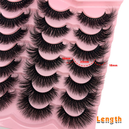 Fluffy Lashes Mink Wispy Cat Eye Faux Mink Lashes Pack Soft Fake Strip Eyelashes 18Mm Long Volume False Eyelashes Natural Look
