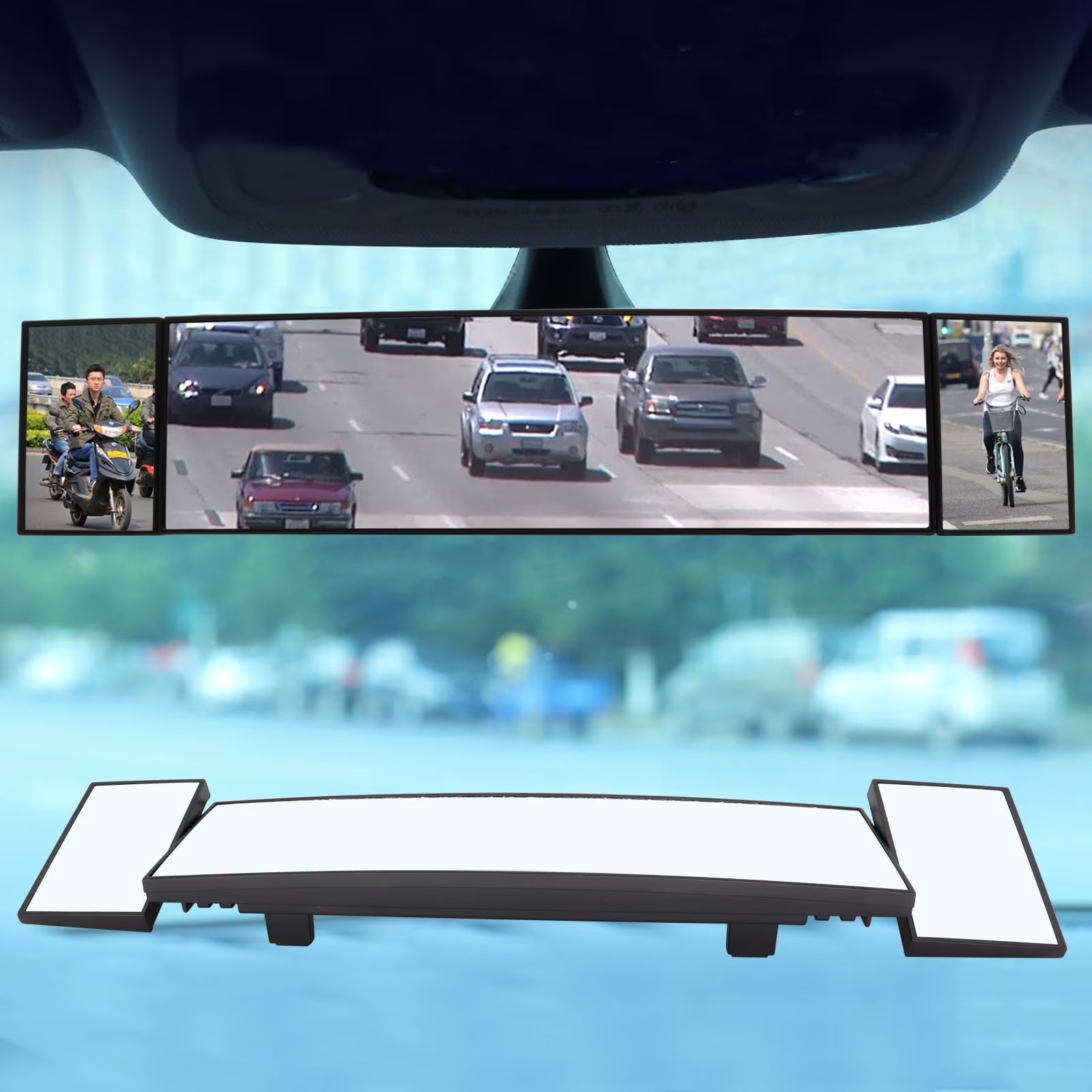 Car Truck Van Wide Angle Auxiliary Large Vision Interior Rearview Convex Mirror Blind Spot Blindspot Clipon Rear Seat Baby Watch
