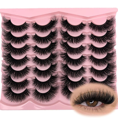 Fluffy Lashes Mink Wispy Cat Eye Faux Mink Lashes Pack Soft Fake Strip Eyelashes 18Mm Long Volume False Eyelashes Natural Look