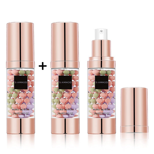 One Step Face Primer Makeup Tricolor Tinted Moisturizer Skin Tone Correcting and Brightening Primer for Glowing and Flawless Makeup, 35Ml - 2Pcs