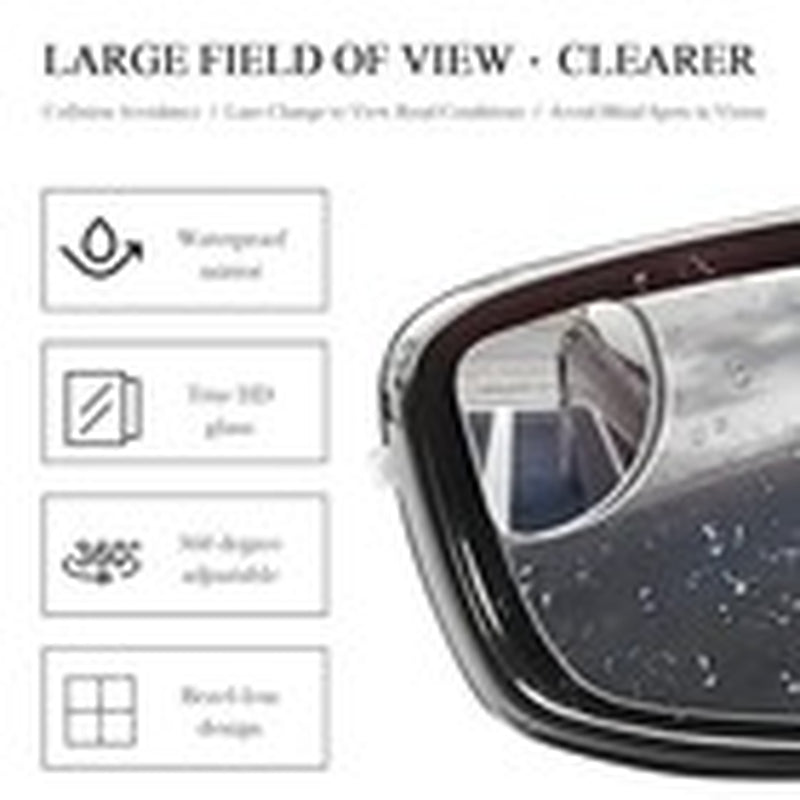 2 PCS Car Blind Spot Mirror, Fan Shaped HD Glass Convex 360° Rotating Wide