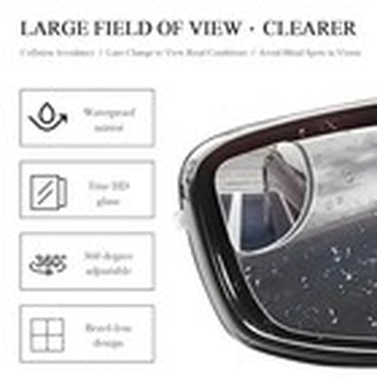 2 PCS Car Blind Spot Mirror, Fan Shaped HD Glass Convex 360° Rotating Wide