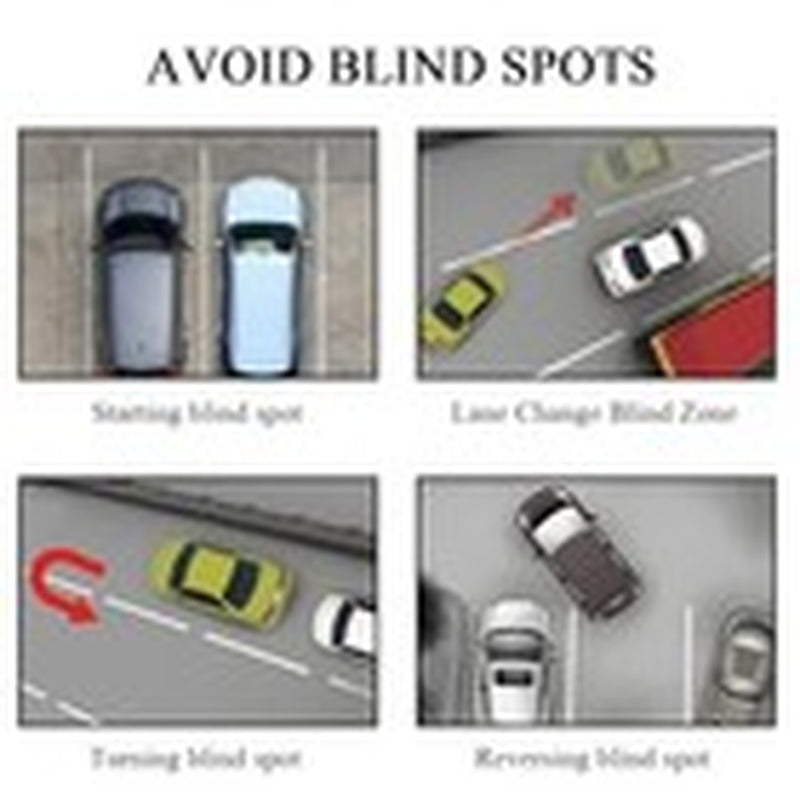 2 PCS Car Blind Spot Mirror, Fan Shaped HD Glass Convex 360° Rotating Wide