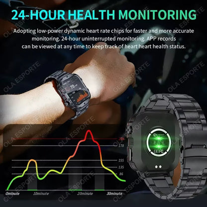 SOLIDER Original Men Smartwatch Flashlight Bluetooth Call Fitness Clock IP68 Waterproof Sports Men for Android IOS Smart Watch 2025 New
