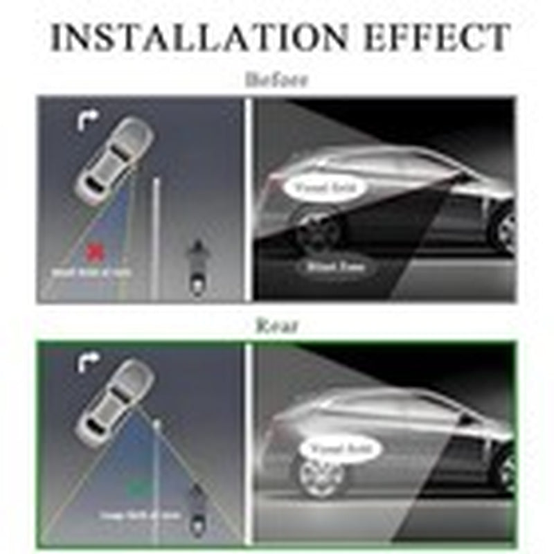 2 PCS Car Blind Spot Mirror, Fan Shaped HD Glass Convex 360° Rotating Wide