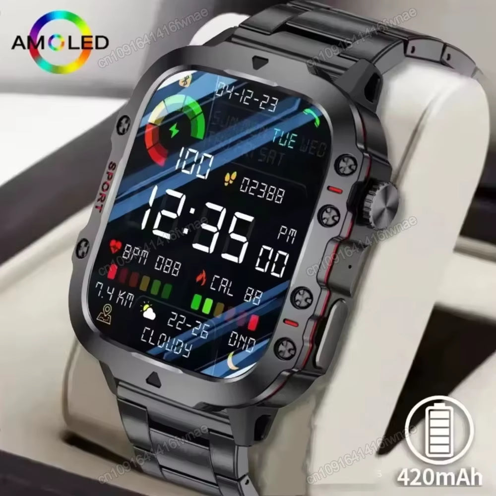 SOLIDER Original Men Smartwatch Flashlight Bluetooth Call Fitness Clock IP68 Waterproof Sports Men for Android IOS Smart Watch 2025 New