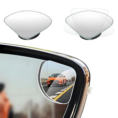 2 PCS Car Blind Spot Mirror, Fan Shaped HD Glass Convex 360° Rotating Wide