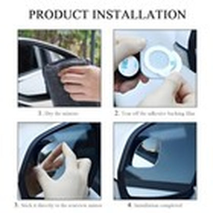 2 PCS Car Blind Spot Mirror, Fan Shaped HD Glass Convex 360° Rotating Wide