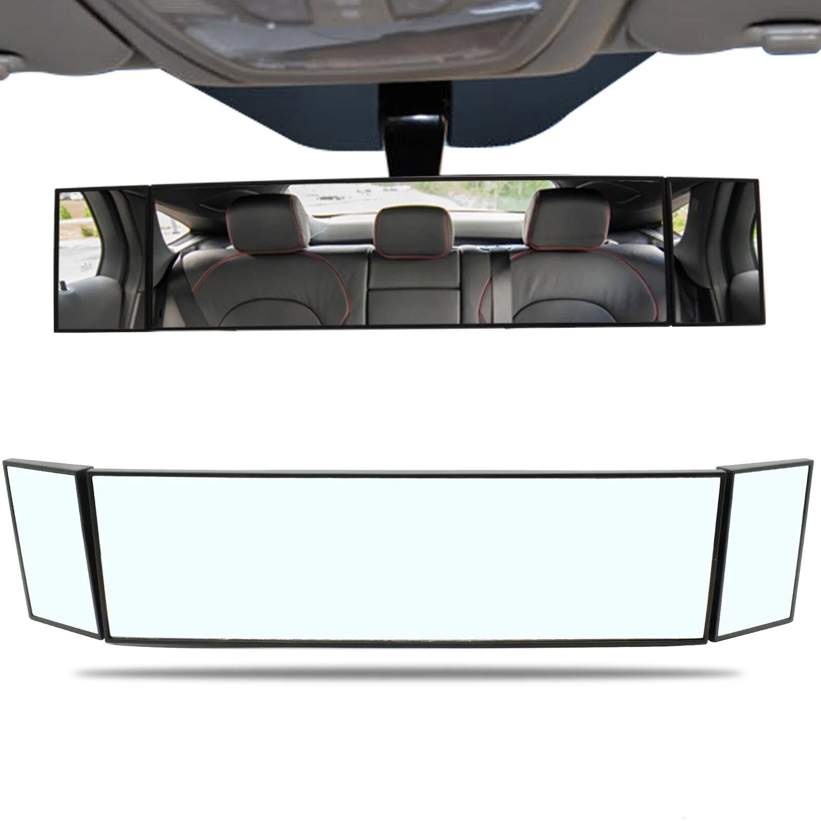 Car Truck Van Wide Angle Auxiliary Large Vision Interior Rearview Convex Mirror Blind Spot Blindspot Clipon Rear Seat Baby Watch