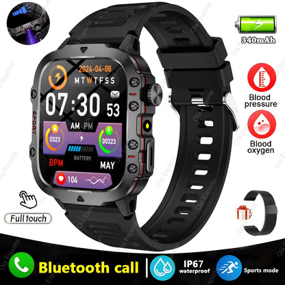 SOLIDER Original Men Smartwatch Flashlight Bluetooth Call Fitness Clock IP68 Waterproof Sports Men for Android IOS Smart Watch 2025 New